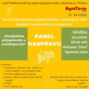 (Hrvatski) Panel rasprava – Perspektiva poljoprivrede u središnjoj Istri